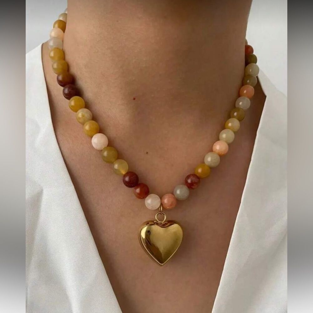 Heart Beaded Necklace Q260